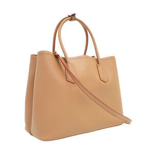 Prada Bag Pink Saffiano Cuir Shoulder Double Beige